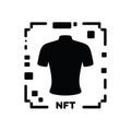 Black silhouette of a t-shirt with N F T text and digital frame white Royalty Free Stock Photo