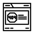 404 error seo line icon vector illustration Royalty Free Stock Photo
