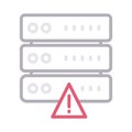 Error server thin color line vector icon Royalty Free Stock Photo