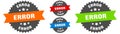 error sign. round ribbon label set. Seal Royalty Free Stock Photo