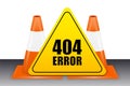 404 error sign with traffic cone vector Royalty Free Stock Photo