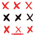 Error Sign Vector Collection Cross Icons as Symbols of Misjudgment, Mistakes, and Wrongness