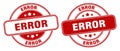 Error stamp. error label. round grunge sign Royalty Free Stock Photo
