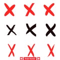 Error Symbol Vector Bundle Cross Icons Depicting Mistakes, Failures, and Incorrectness