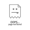 Error template icon. Dead site. Page not found 404. Trouble with system Royalty Free Stock Photo