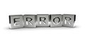 Error Text on Metal Block