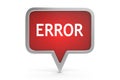 Error Text on Red Speech Bubble