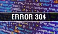 Error 304 text written on Programming code abstract technology background of software developer and Computer script. Error 304 Royalty Free Stock Photo