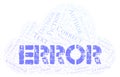 Error typography word cloud create with the text only Royalty Free Stock Photo