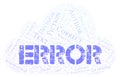 Error typography word cloud create with the text only Royalty Free Stock Photo