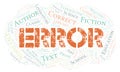 Error typography word cloud create with the text only Royalty Free Stock Photo
