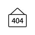 Error 404 vector icon. Isolated contour symbol illustration Royalty Free Stock Photo