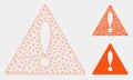 Error Vector Mesh Carcass Model and Triangle Mosaic Icon Royalty Free Stock Photo
