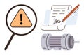Error Warning, Documentation, and Machinery Concept in a Minimal Design Royalty Free Stock Photo