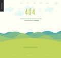 Error web page template - lanscape with mountains and hills