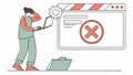 Error Window on Laptop, Technical Issue and System Failure vector design Generative AI