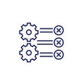 errors in process line icon with gears Royalty Free Stock Photo