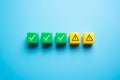 Errors and warnings. Unfinished tasks. Correct and incorrect answers.