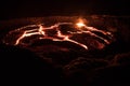 Erta Ale lava lake at night Royalty Free Stock Photo