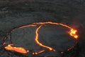 The Erta Ale lava lake at dawn Royalty Free Stock Photo