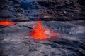 Lava jets out of Erta Ale lake Royalty Free Stock Photo