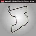 ertamina Mandalika International Road Circuit. Mandalika Circuit Vector. black line design.