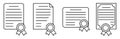 Ertificate line icon set Royalty Free Stock Photo