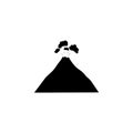 Erupt volcano black sign icon. Vector illustration eps 10