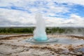 Erupting geysir Strokkur in Iceland Royalty Free Stock Photo