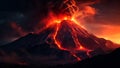 Erupting volcano, dramatic landscape scenery