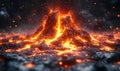 Fiery Volcanic Eruption Royalty Free Stock Photo