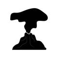 Erupting volcano icon in trendy flat style design. Vector graphic illustration. Natural disaster symbol for website, logo, app and Royalty Free Stock Photo