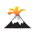 erupting volcano icon Royalty Free Stock Photo
