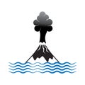 erupting volcano icon Royalty Free Stock Photo