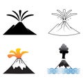 erupting volcano icon Royalty Free Stock Photo