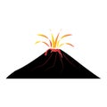 Erupting volcano icon Royalty Free Stock Photo