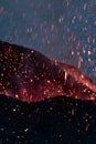 erupting volcano on the island of Stromboli Royalty Free Stock Photo