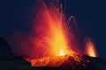 erupting volcano on the island of Stromboli Royalty Free Stock Photo