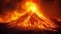 Erupting Volcano at Night Royalty Free Stock Photo