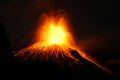Erupting volcano with Strombolian type eruption Royalty Free Stock Photo