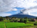 An eruption of Marapi Mount at West Sumatra on 21 Januari 2024 Royalty Free Stock Photo
