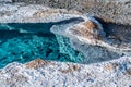 Eruption of Old Faithful geyser at Yellowstone national park Royalty Free Stock Photo