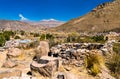 Eruption of Sabancaya volcano above Chivay in Peru