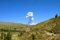 The Eruption of Sabancaya Volcano in 2018 View from the Peruvian Altiplano in Arequipa Region, Peru