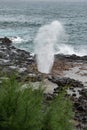 Eruption of the Spouting Horn in Koloa, Kauai, Hawaii, USA Royalty Free Stock Photo