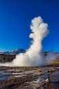 Eruption of Strokkur geyser in Iceland in Northern Europe