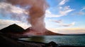 Eruption of Tavurvur volcano, Rabaul, New Britain island, Papua New Guinea Royalty Free Stock Photo