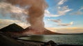 Eruption of Tavurvur volcano, Rabaul, New Britain island, PNG Royalty Free Stock Photo