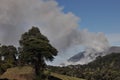 Eruption of Turrialba volcano in Costa Rica seen from the slope of Irazu volcano Royalty Free Stock Photo