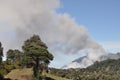 Eruption of Turrialba volcano in Costa Rica seen from the slope of Irazu volcano Royalty Free Stock Photo